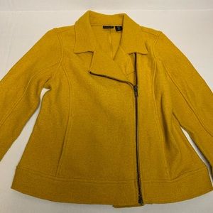 Tahari Raw Hemmed Side Zip Wool Jacket Medium